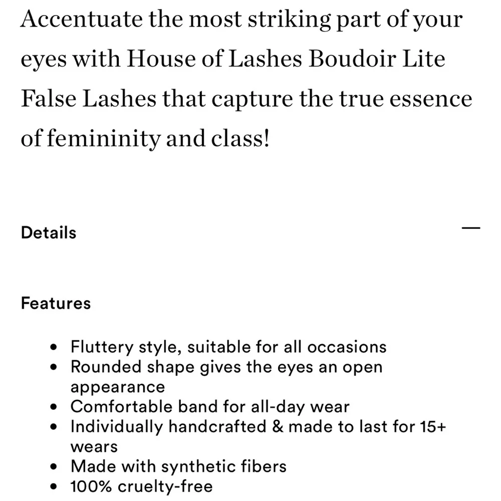 5/$25 🎆 NEW House Of Lashes, Boudoir Lite Full False Lashes (1 pair)